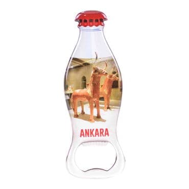 Ankara Themed Coke Bottle Shaped Metal Magnetic Bottle Opener 120x41 mm - 11