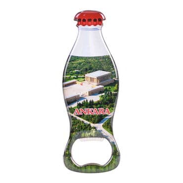 Ankara Themed Coke Bottle Shaped Metal Magnetic Bottle Opener 120x41 mm - 12