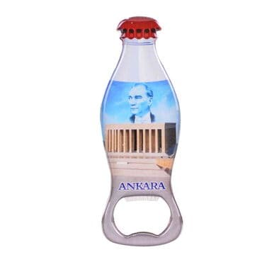 Ankara Themed Coke Bottle Shaped Metal Magnetic Bottle Opener 120x41 mm - 13