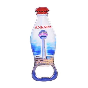 Ankara Themed Coke Bottle Shaped Metal Magnetic Bottle Opener 120x41 mm - 14