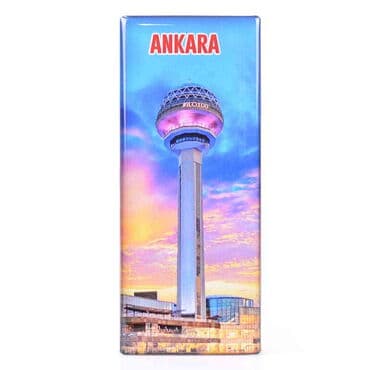 Ankara Themed Epoxy Dome Panaromic Souvenir Fridge Magnet 120x50 cm - 12