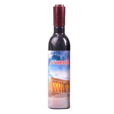 Ankara Themed Bottle Shaped Metal Wine Bottle Corkscrew Opener-Magnetic 115x25x25 mm - 4
