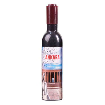 Ankara Themed Bottle Shaped Metal Wine Bottle Corkscrew Opener-Magnetic 115x25x25 mm - 5