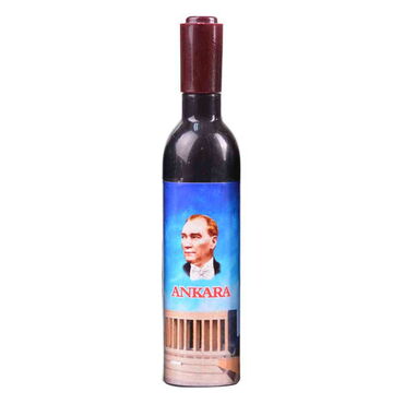 Ankara Themed Bottle Shaped Metal Wine Bottle Corkscrew Opener-Magnetic 115x25x25 mm - 6
