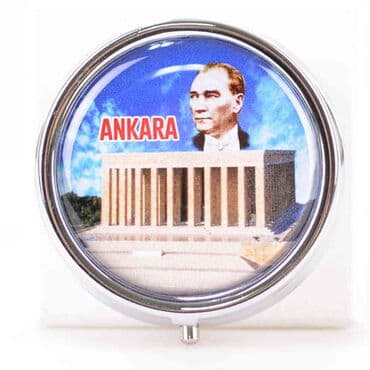 Ankara Themed Customised Epoxy Round Pill Box 50x15 mm - 3