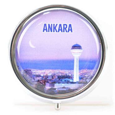 Ankara Themed Customised Epoxy Round Pill Box 50x15 mm - 6