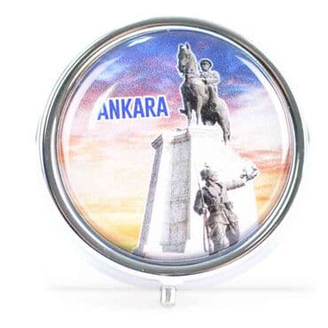 Ankara Themed Customised Epoxy Round Pill Box 50x15 mm - 7