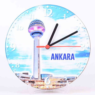 Ankara Themed Epoxy Wall Clock Home Decoration 17 Cm - 4