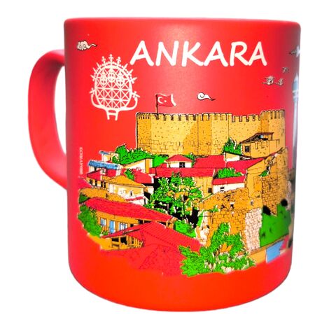 Toptan Ankara Temalı Seramik Renkli Baskılı Kupa 82x90 mm