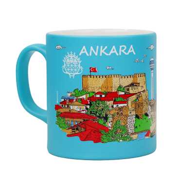 Toptan Ankara Temalı Seramik Renkli Baskılı Kupa 82x90 mm - 3