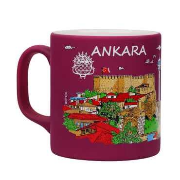 Toptan Ankara Temalı Seramik Renkli Baskılı Kupa 82x90 mm - 5