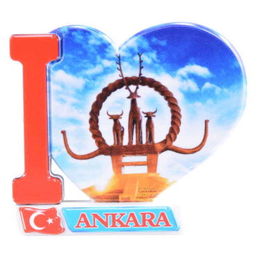 Ankara Themed Customised UV Printed Plastic Base Heart Shaped Fridge Magnet 86x62 mm - 3
