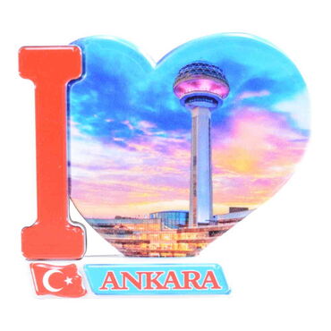 Ankara Themed Customised UV Printed Plastic Base Heart Shaped Fridge Magnet 86x62 mm - 12