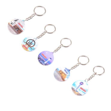 Ankara Themed Customised UV Printed Plastic Base Square Keyring 38x100 mm - 2