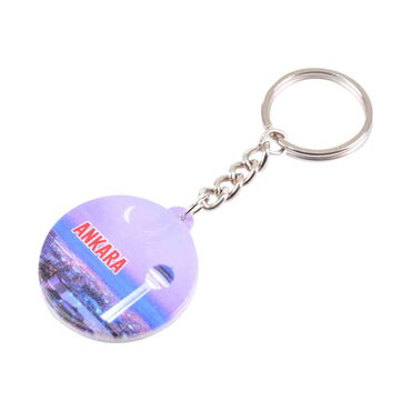 Ankara Themed Customised UV Printed Plastic Base Square Keyring 38x100 mm - 3
