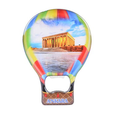 Myros - Ankara Themed Baloon Shaped Metal Magnetic Bottle Opener 102x73 mm