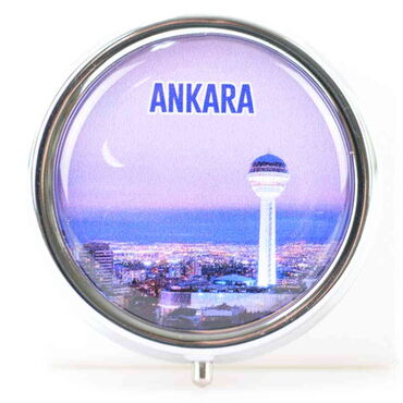 Myros - Ankara Themed Customised Epoxy Round Pill Box 50x15 mm