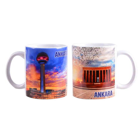 Ankara Themed Customised Porcelain Souvenir Travel Mug 80x95 mm - 7