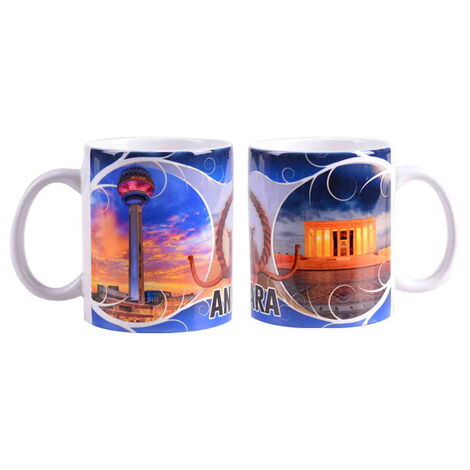 Ankara Themed Customised Porcelain Souvenir Travel Mug 80x95 mm - 8