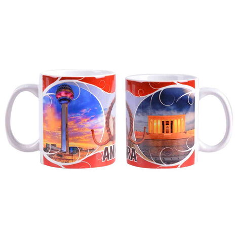 Ankara Themed Customised Porcelain Souvenir Travel Mug 80x95 mm - 11