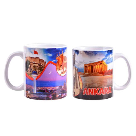 Ankara Themed Customised Porcelain Souvenir Travel Mug 80x95 mm - 12