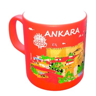 Ankara Themed Customised Serigraphy Printed Ceramic Mug 82x90 mm - Thumbnail