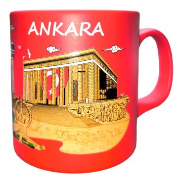 Ankara Themed Customised Serigraphy Printed Ceramic Mug 82x90 mm - Thumbnail