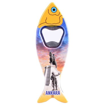 Ankara Themed Customised UV Printed Fish Shape Printed Plastic Base Bottle Opener 42x130 mm - Thumbnail