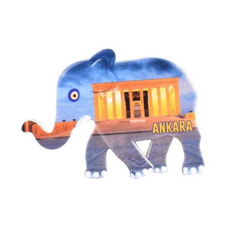 Ankara Themed Customised UV Printed Plastic Base Elephant Shaped Fridge Magnet 86x62 mm - 3