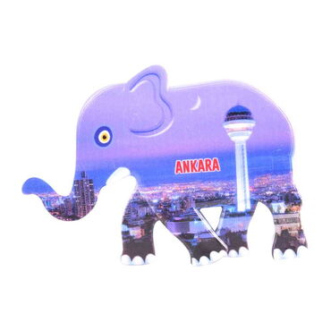 Ankara Themed Customised UV Printed Plastic Base Elephant Shaped Fridge Magnet 86x62 mm - 4