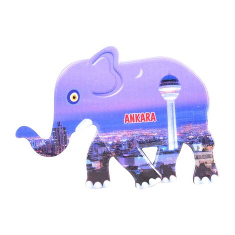 Ankara Themed Customised UV Printed Plastic Base Elephant Shaped Fridge Magnet 86x62 mm - 4