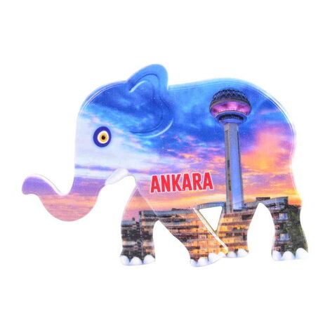 Ankara Themed Customised UV Printed Plastic Base Elephant Shaped Fridge Magnet 86x62 mm - 5