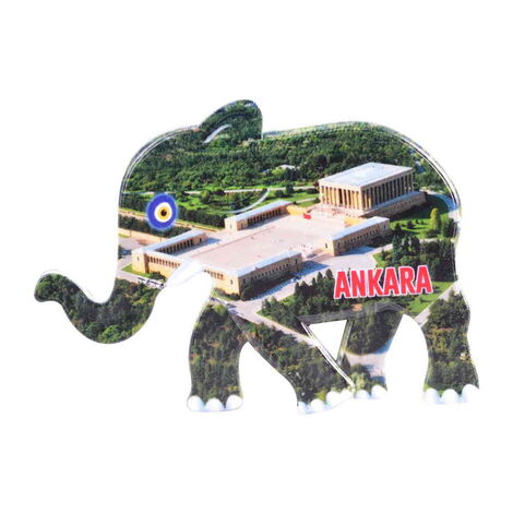 Ankara Themed Customised UV Printed Plastic Base Elephant Shaped Fridge Magnet 86x62 mm - 7