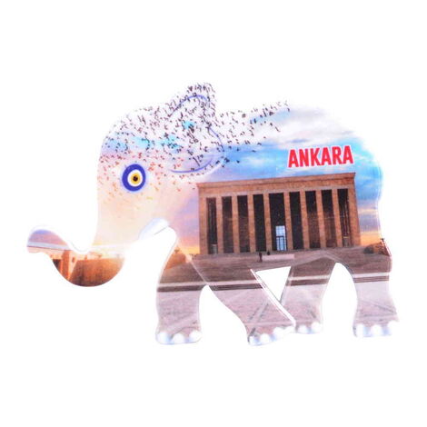 Ankara Themed Customised UV Printed Plastic Base Elephant Shaped Fridge Magnet 86x62 mm - 9