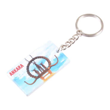 Myros - Ankara Themed Customised UV Printed Plastic Base Rectangle Keyring 31x106 mm