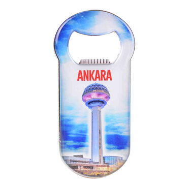 Ankara Themed Customizable Metal Magnetic Bottle Opener 90x45 mm - Thumbnail