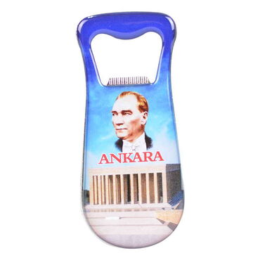 Ankara Themed Customizable Metal Magnetic Bottle Opener 95x42 mm - Thumbnail