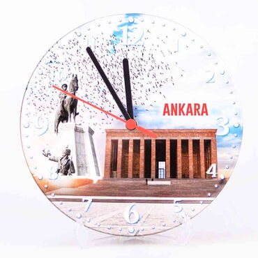 Myros - Ankara Themed Epoxy Wall Clock Home Decoration 17 Cm