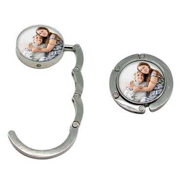 Myros - Anneye Özel Fotoğraflı Myros Metal Çanta Askısı 45 mm