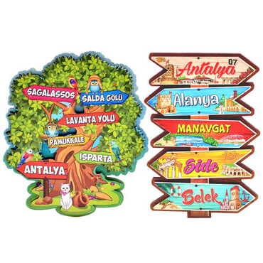 Antalya Region Themed Wooden Customised 2D Souvenir Fridge Magnet - 3