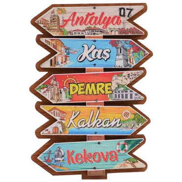 Antalya Region Themed Wooden Customised 2D Souvenir Fridge Magnet - 6
