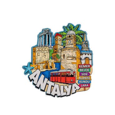 Antalya Region Themed Wooden Customised 2D Souvenir Fridge Magnet - 9
