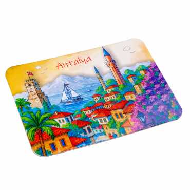 Antalya Bölgesi Temalı Deniz Kabuğu Tabak Magnet 73 mm - Myros