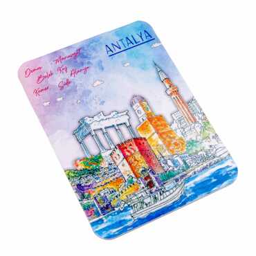 Antalya Bölgesi Temalı Deniz Kabuğu Tabak Magnet 73 mm - 11