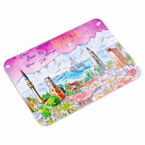 Antalya Bölgesi Temalı Deniz Kabuğu Tabak Magnet 73 mm - 2