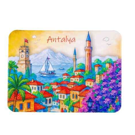 Antalya Bölgesi Temalı Deniz Kabuğu Tabak Magnet 73 mm - 3