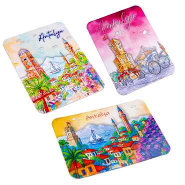 Antalya Bölgesi Temalı Deniz Kabuğu Tabak Magnet 73 mm - 4