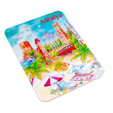 Antalya Bölgesi Temalı Deniz Kabuğu Tabak Magnet 73 mm - 8