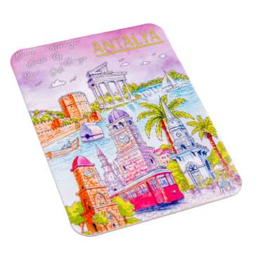 Antalya Bölgesi Temalı Deniz Kabuğu Tabak Magnet 73 mm - 9