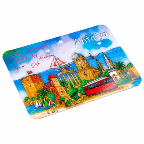 Antalya Bölgesi Temalı Deniz Kabuğu Tabak Magnet 73 mm - 10
